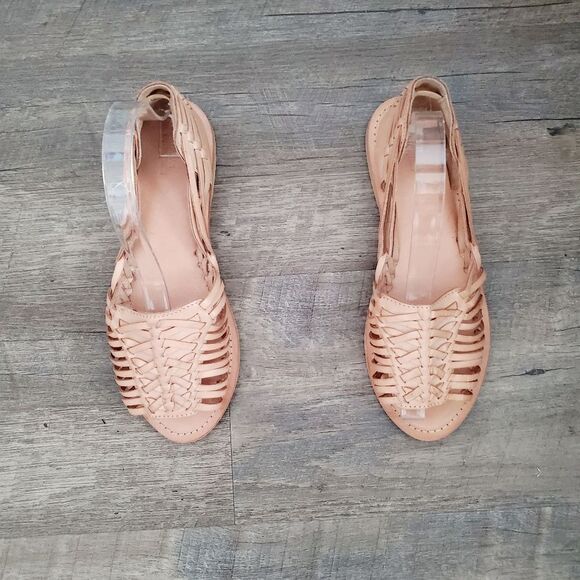 NEW Urban Outfitters Women's Sandals Size 7 Brown Leather Huarache Flats - Picture 9 of 9